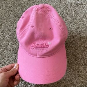 Super Dry Pink Embroidered Baseball Hat